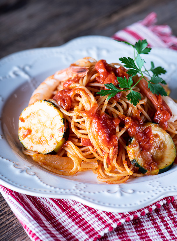 えびとズッキーニのグリルパスタ 久世福商店 サンクゼール 公式オンラインショップ