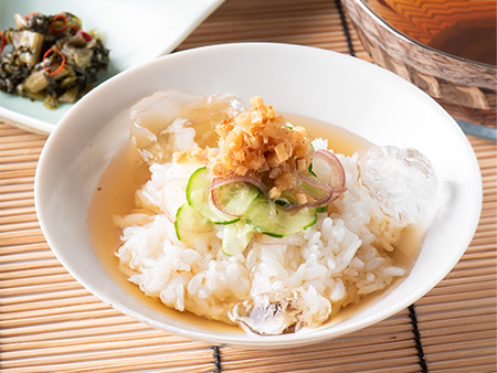 おかか生姜と万能だしの冷やし茶漬け（風味豊かな万能だし）（おかか