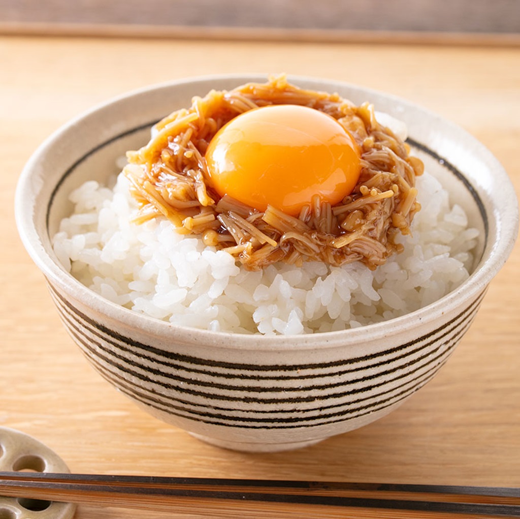 かつおなめ茸の卵かけごはん