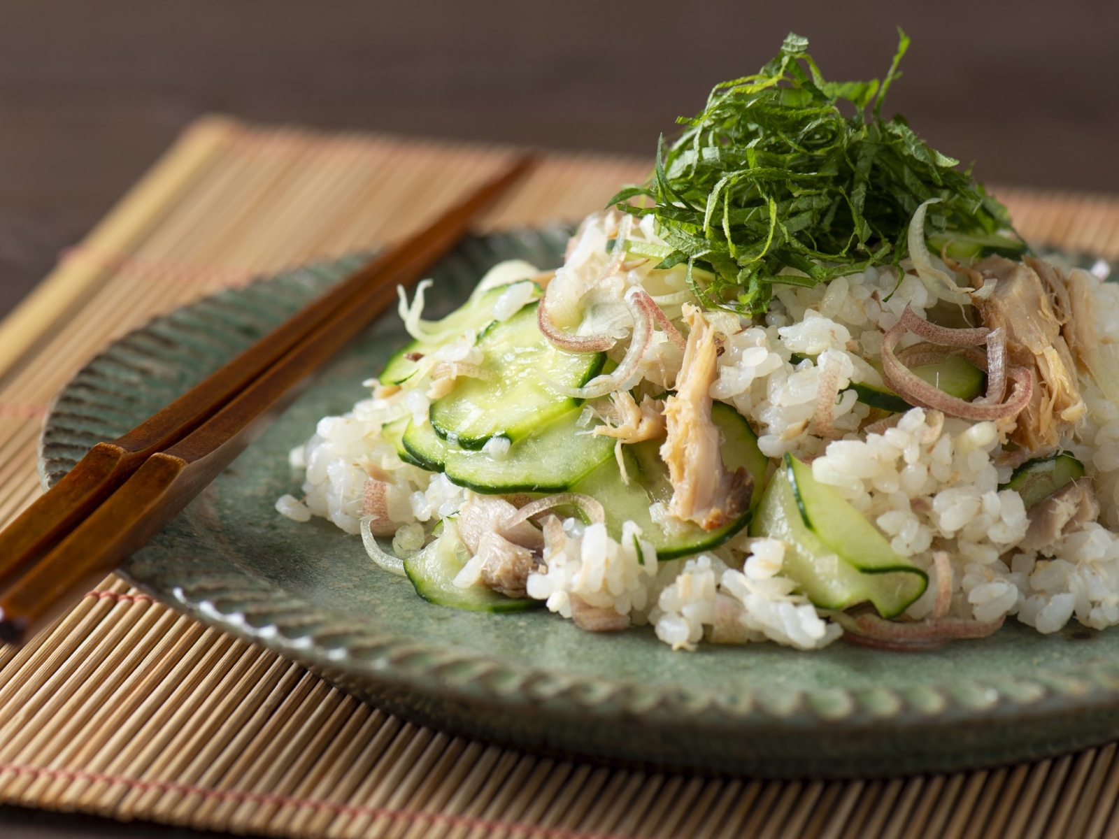 香味野菜と鯵の混ぜご飯